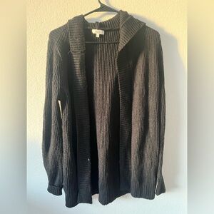 Super Soft Black Knit Long Cardigan Sweater Size XS